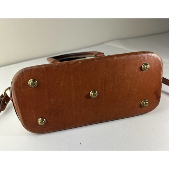 Dooney & Bourke Norfolk Domed Satchel Bag Taupe Tan Brown Purse Leather Handbag - Picture 9 of 16